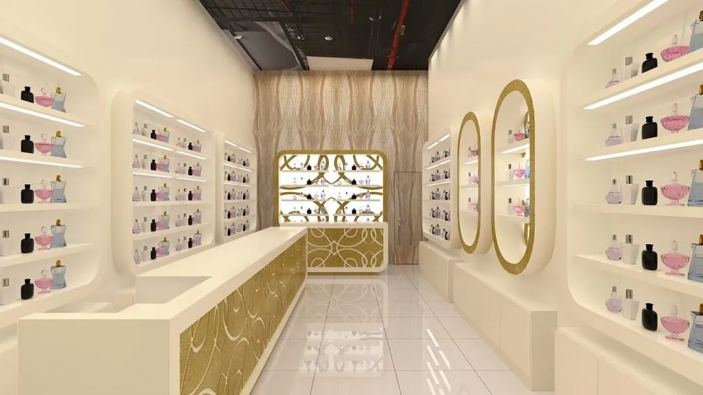اجرای حرفه ای دکور مغازه عطر فروشی