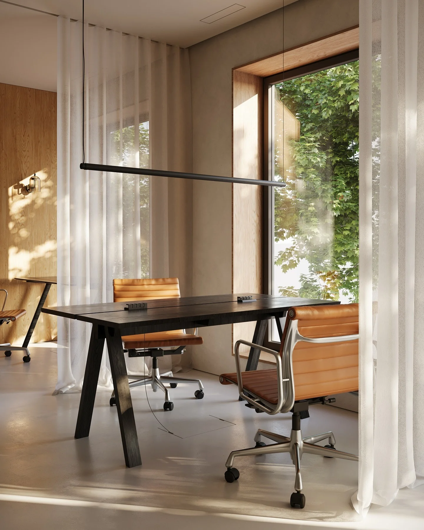 ایده دفتر کار مدرن فضای کاری پرنور