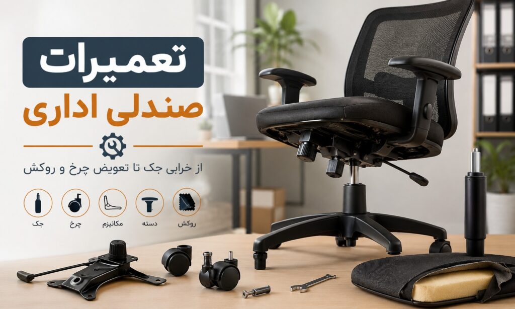 تعمیرات صندلی اداری؛ از خرابی جک تا تعویض چرخ و روکش