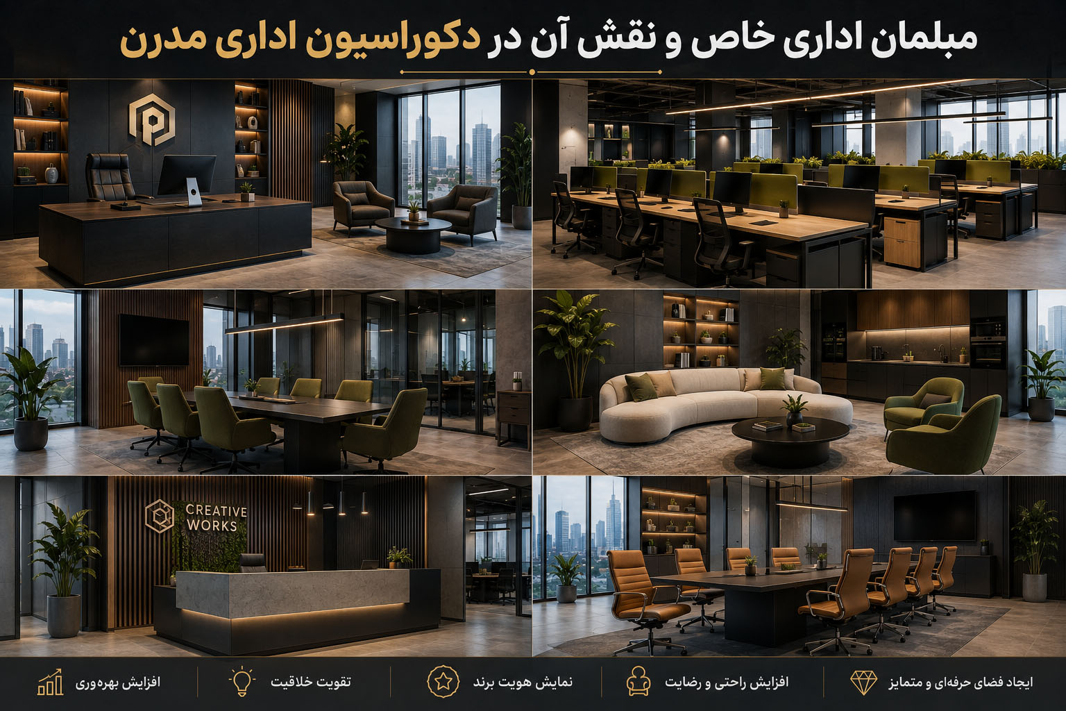 مبلمان اداری خاص و نقش آن در دکوراسیون اداری مدرن