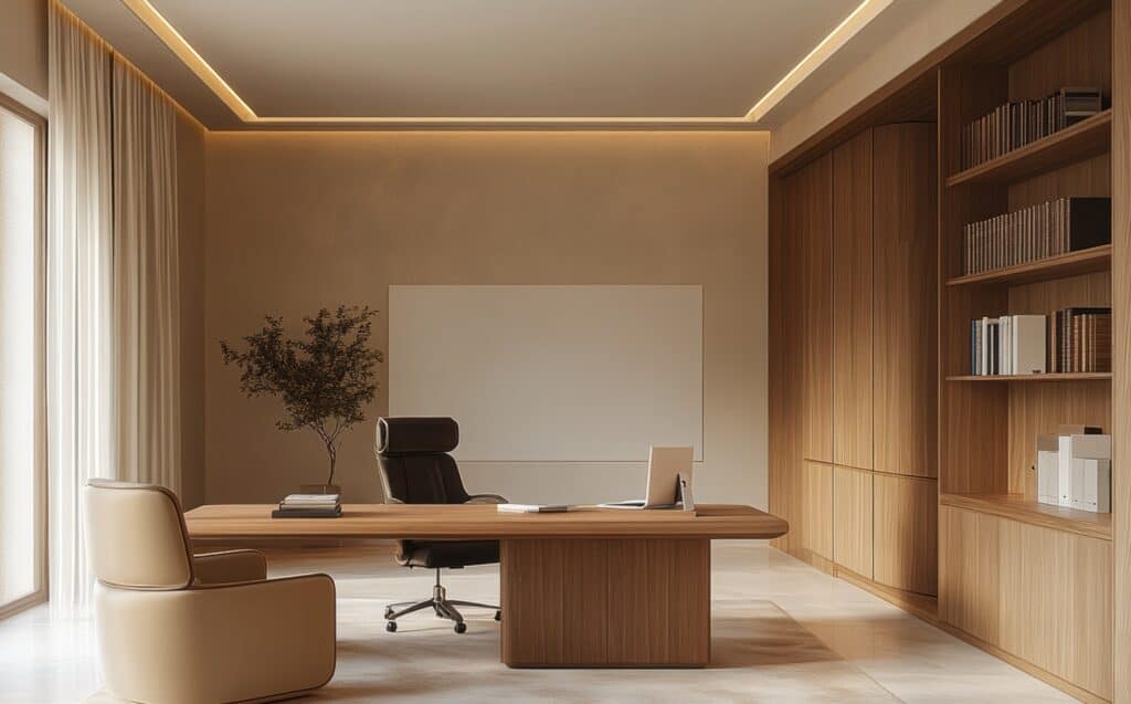 نورپردازی حرفه ای در طراحی اتاق مدیریت اداری